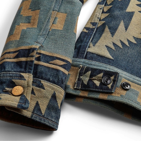 RRL Corduroy Trim Jacquard Denim Jacket - Picture 7 of 7